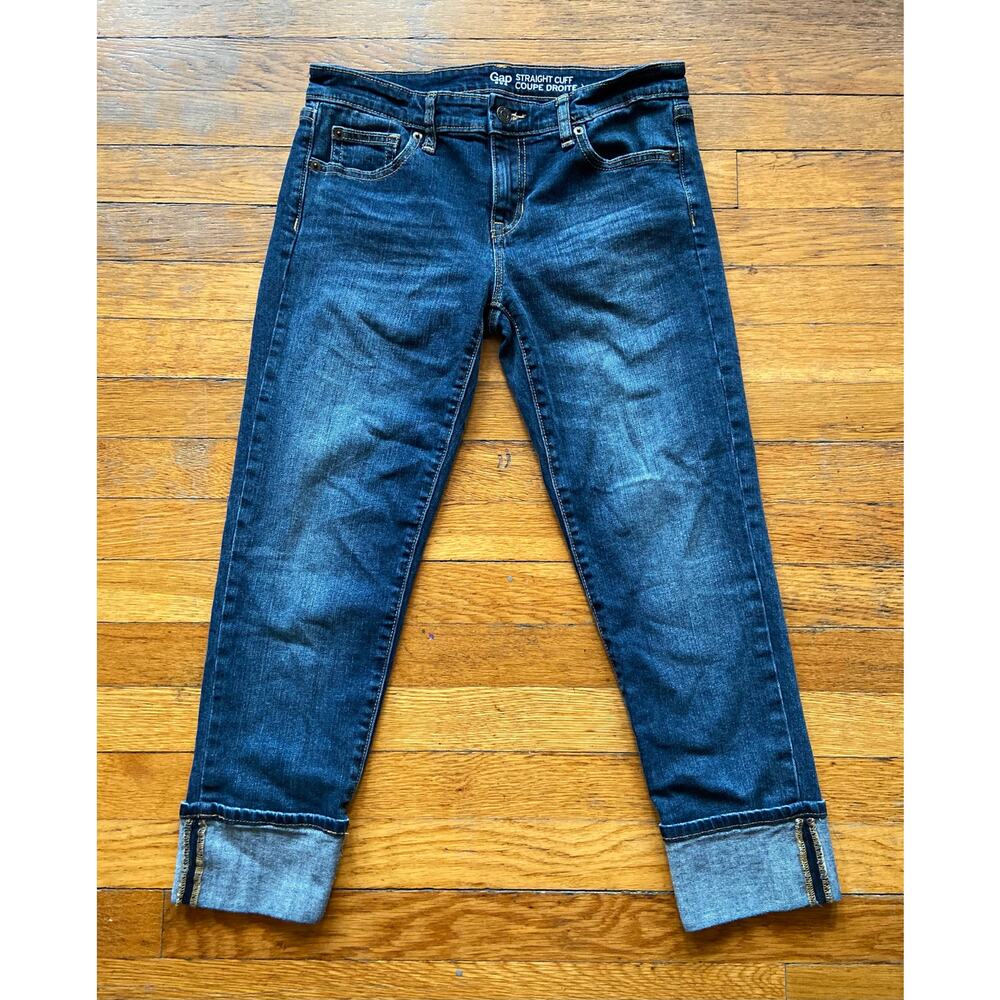 GAP Straight Cuff Dark Indigo CropJeans sz 2/26R